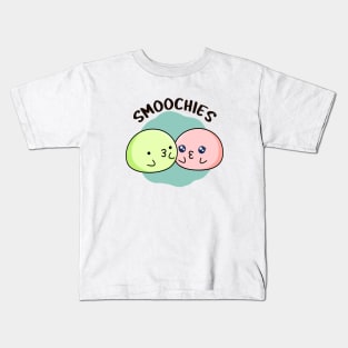 Smoochies Funny Food Kissing Mochi Pun Kids T-Shirt